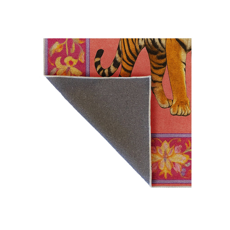 Tapis tissé à motif de tigre orange Mosso, 4'11" x 7'7"
