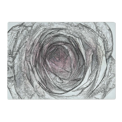 Tempered Glass a Pale Rose Chopping Board