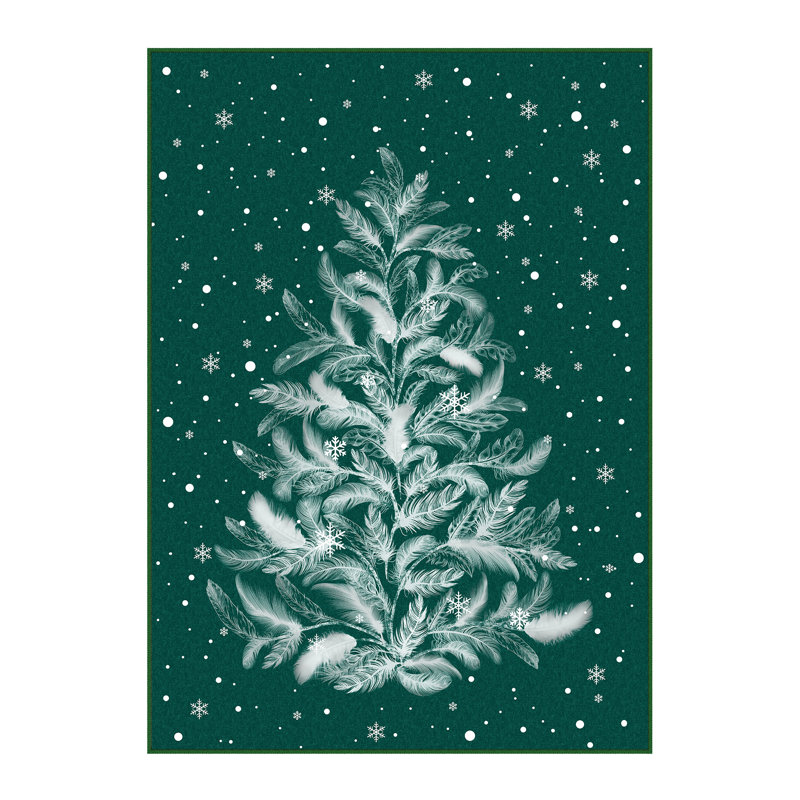 Christmas Decorative Washable Area Rug With Non-Slip Backing, Rectangle 4' x 6'