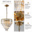 Lustre en cristal moderne en laiton chaud pour la salle à manger et le vestibule-133699642