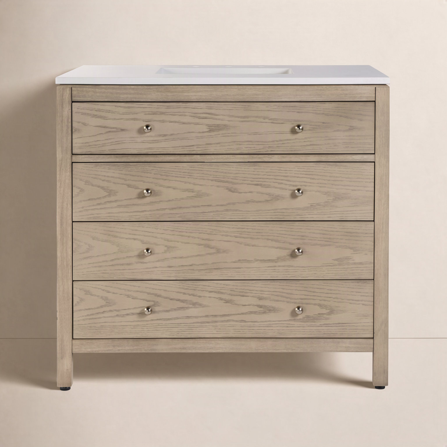 Celine 36" Acacia Single Bathroom Vanity, Light Oak