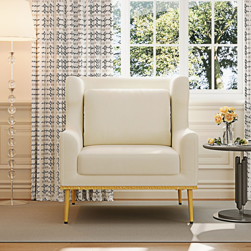 Fauteuil avec accoudoirs et canapé simple, Beige
