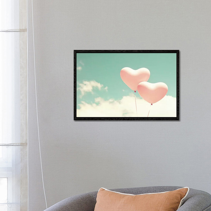 Happy Love by Caroline Mint - Print on Canvas, 66.04 cm H x 45.72 cm W, Black Framed