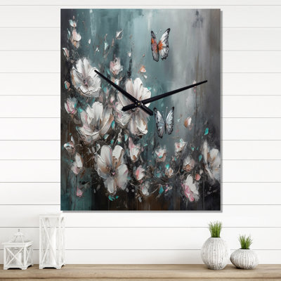 Janeigh - Horloge murale florale