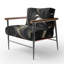 Fauteuil d'appoint rembourré abstrait noir foncé Elegance-264214270