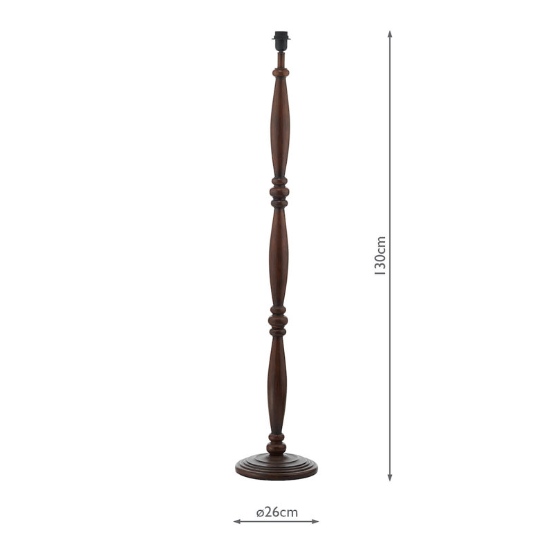 Maelynn 130cm Dark Wood Finish Traditional Floor Lamp