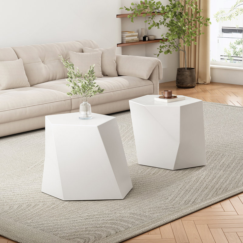 Ensemble de tables basses Modern Mgo, Blanc