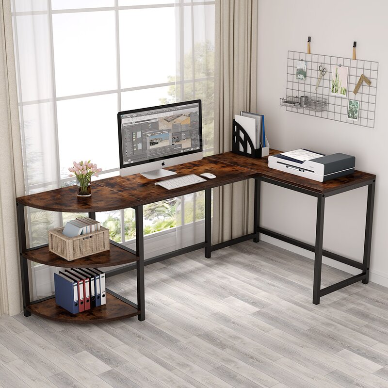 17 Stories Myer 74.8'' Desk & Reviews | Wayfair