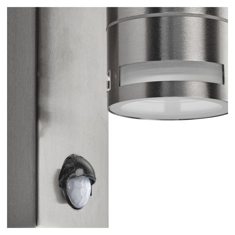 Amira Stainless Steel 15cm H Integrated LED Outdoor Armed Sconce