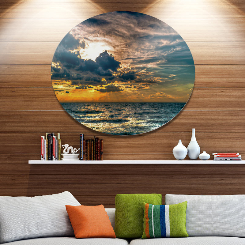 «Risa Sun Break over Blue Ocean», photographie, H 38 po x l 38 po x P 1 po, Métal