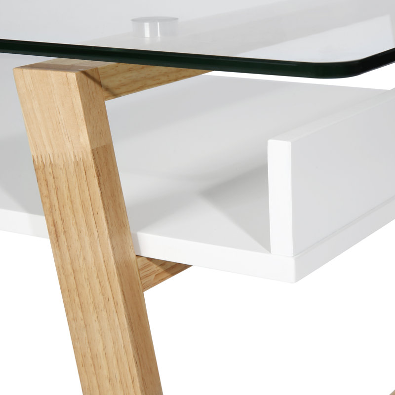 Canisteo Glass Top Coffee Table, Natural