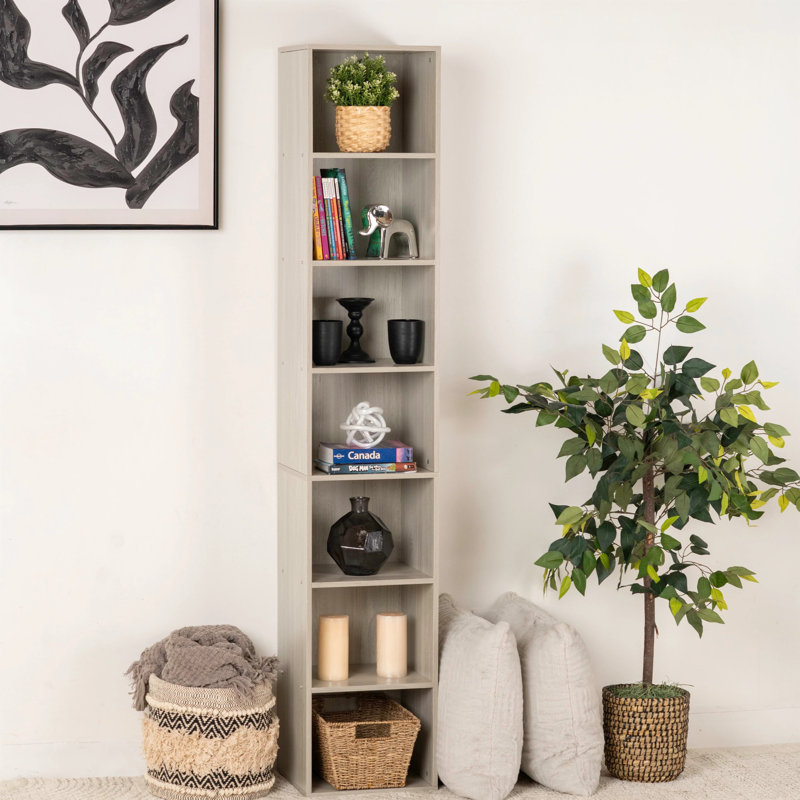 Bibliothèque de coin élégante à 7 tablettes