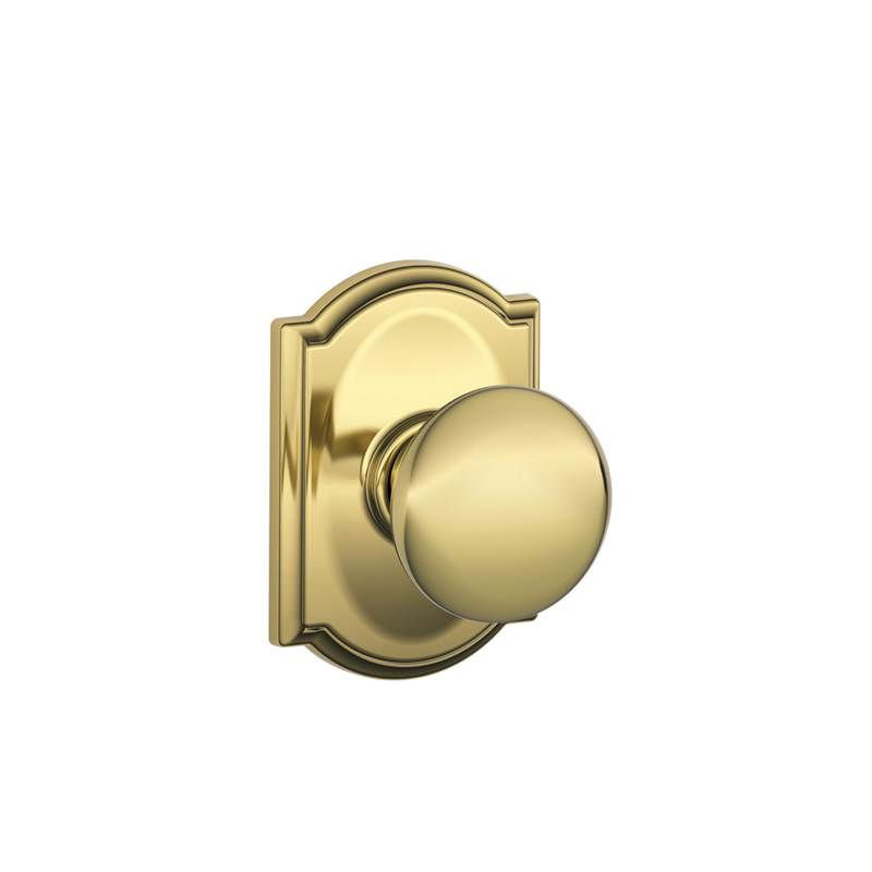 Plymouth Single Cylinder Interior Knob Set (Exterior Portion Sold Separately), Bright Brass