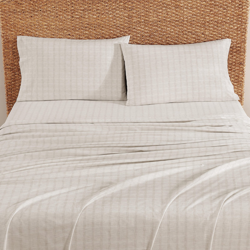 Ensemble de draps en coton Tommy Bahama Paradise, King, Paradise Plaid Beige