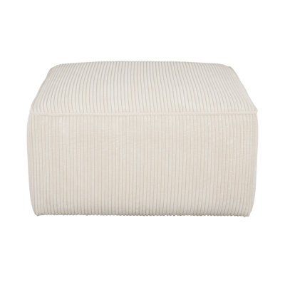 Carré en velours côtelé beige pour une utilisation polyvalente comme repose-pieds, siège ou table d'appoint, fabriqué en contreplaqué et en bois, l 30,56 po x P 15,93 po, contreplaqué de bois de qualité, 30,50