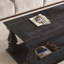 Table basse Farmhouse avec plateau en planches lourdes et pieds carrés de balustre - noir patiné, 47,24 po