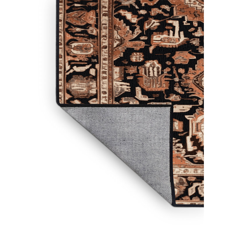 Tapis brun lavable à la machine, Carré 3 pi