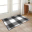 Ensemble de 2 tapis lavables Gracie Oaks - noir à carreaux Buffalo (3 pi x 5 pi et 5 pi x 7 pi)