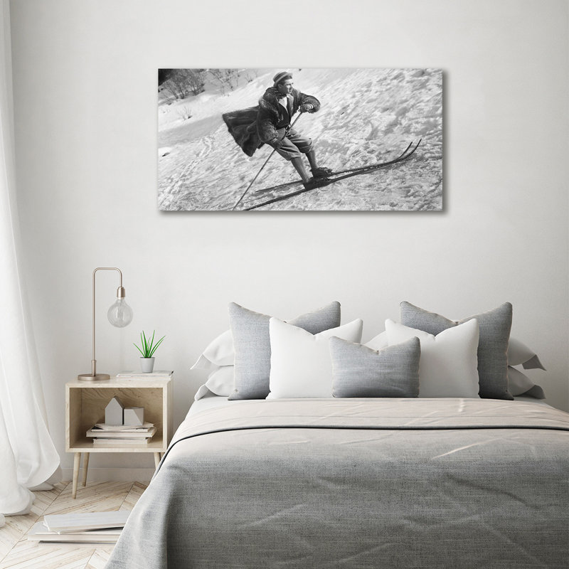Skier - No Frame Print on Glass, Canvas, 70cm H x 140cm W x 2cm D