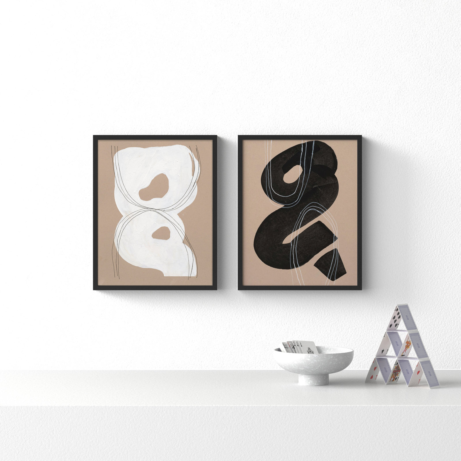 Free Form 5&9. Set Of 2 by Andrea Stokes, Black Wood, 20" H x 16" W x 1.25" D