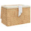 Laundry Basket with 3 Sections Water Hyacinth