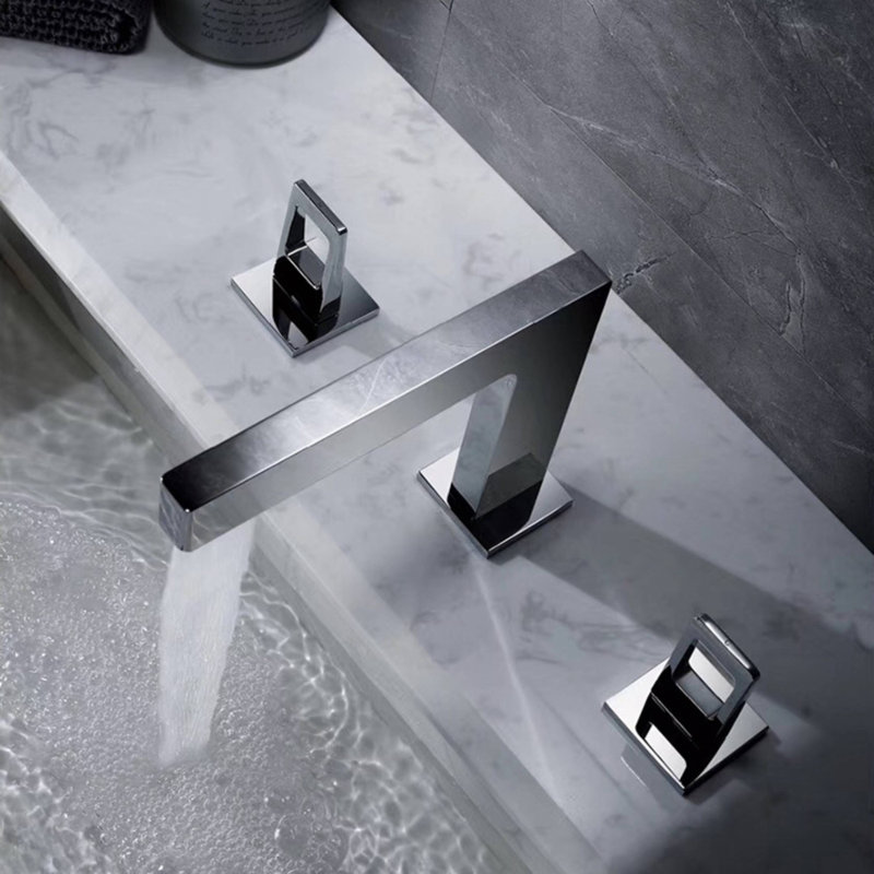 Widespread 2-handle Bathroom Faucet with Drain Assembly, Chrome