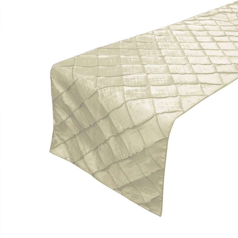 Pintuck Table Runner, Ivory, 108" L x 12" W