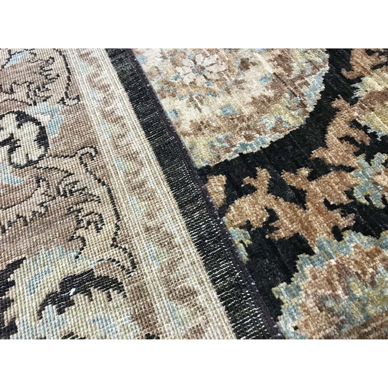 Ziegler Wool Oriental Area Rug in Brown/Gold/Black
