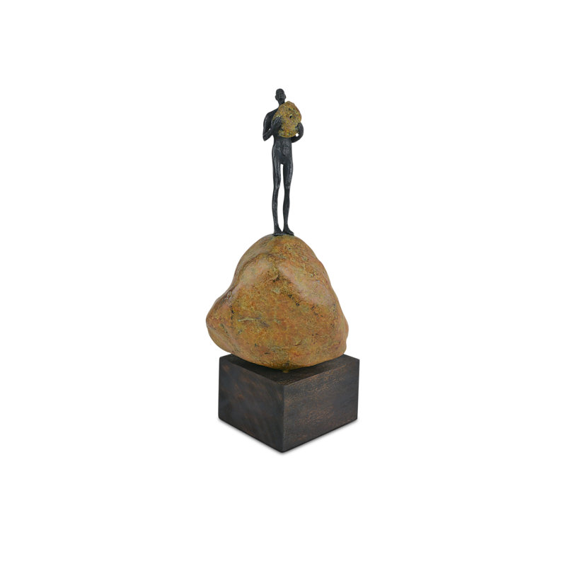 Man On Rock People Figurines & Sculptures