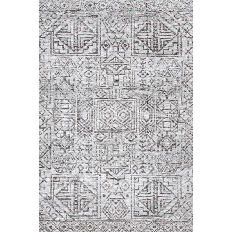 Tapis gris Parrett Southwestern, Rectangle de 5 pi x 8 pi