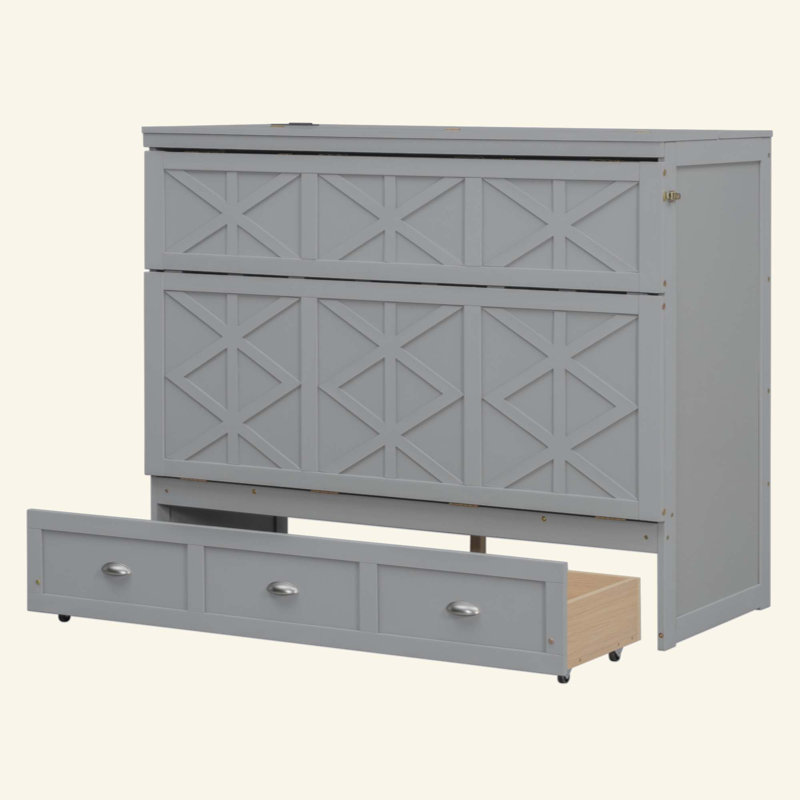 Lit escamotable avec grands tiroirs Murphy, Grey
