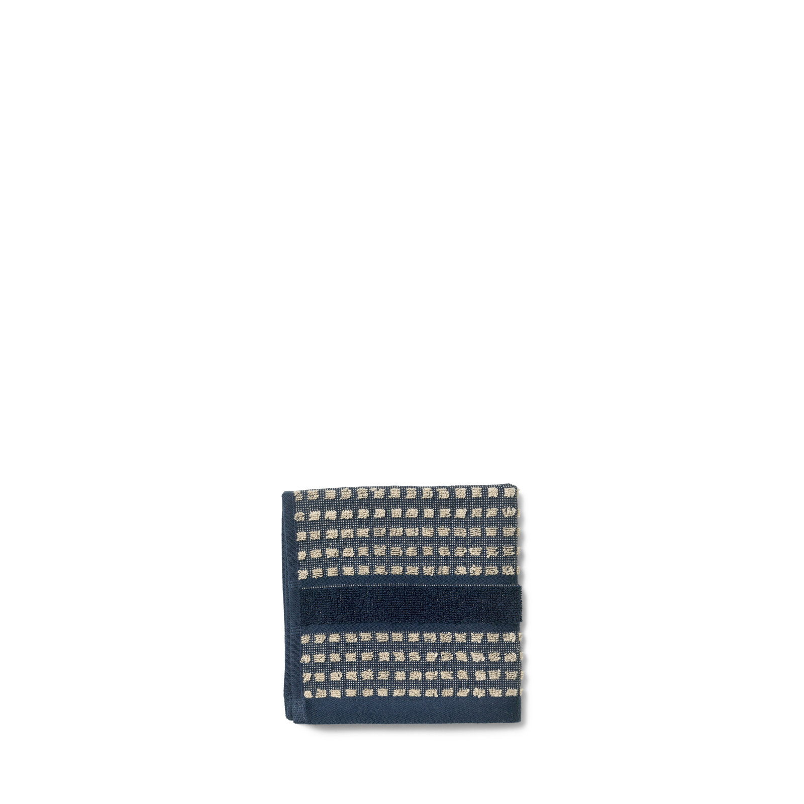 Check Washcloth 11.8" X 11.8", Blue/Sand
