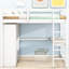 Lit mezzanine double en bois avec garde-robe intégrée, bureau, tablettes et tiroirs - rangement pratique pour la chambre à coucher-2009238994