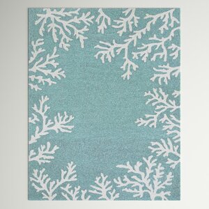 Bellavia Floral Handmade Tufted Blue Indoor / Outdoor Area Rug