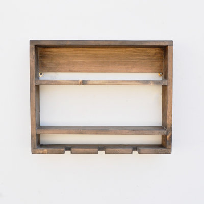 3 Piece Walnut Solid Wood Accent Shelf