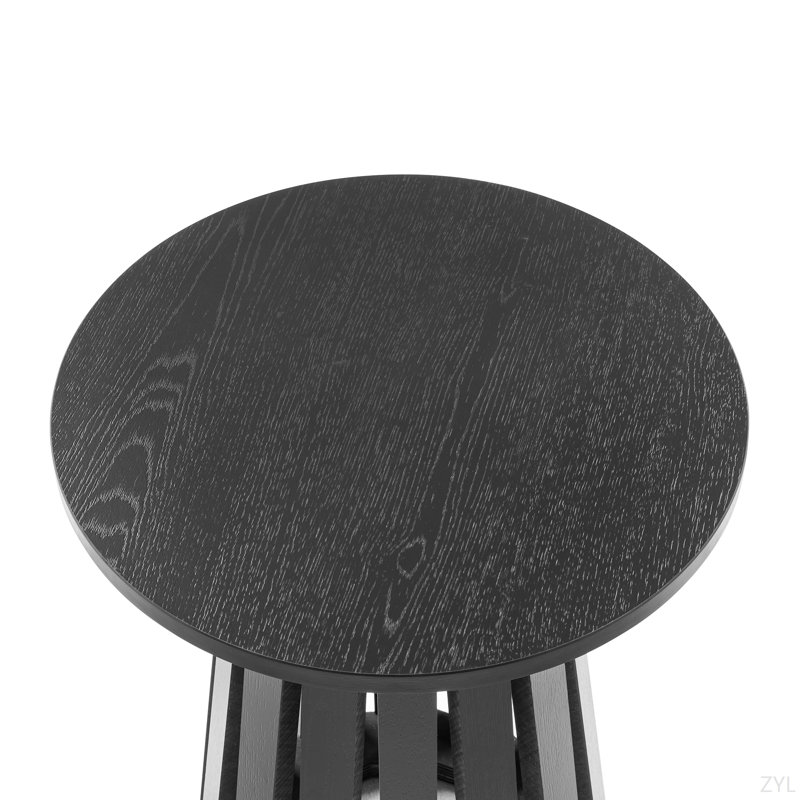 Minimalist Sleek Geometric End Table, Black