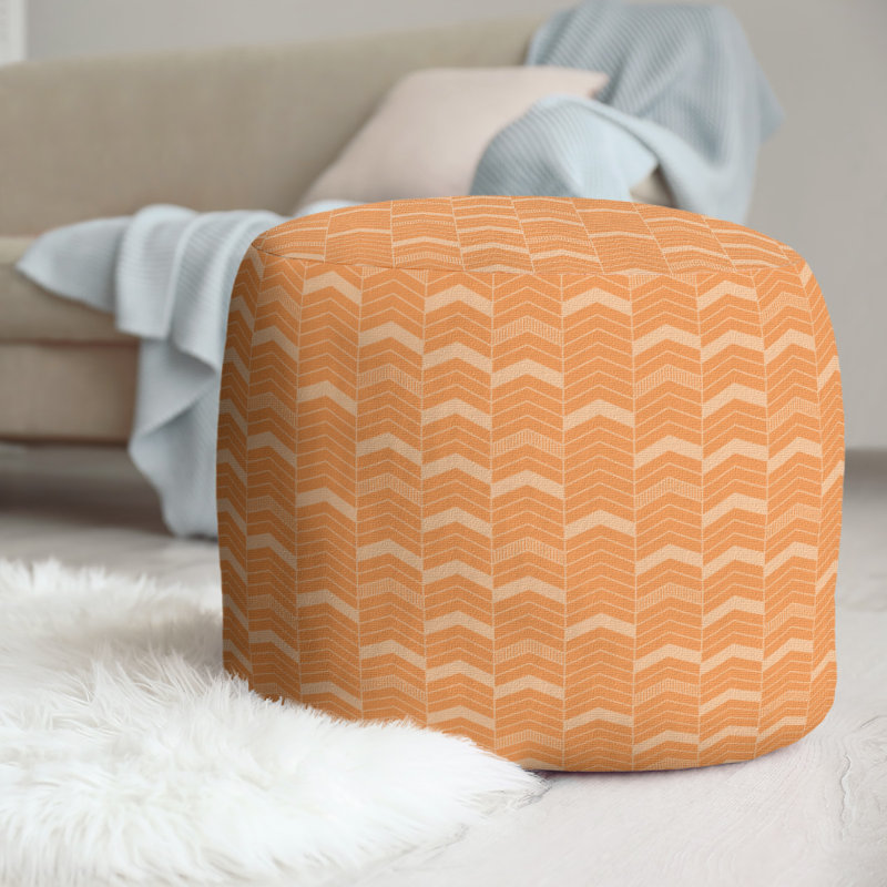 repose-pieds à chevrons en deux couleurs, Orange foncé