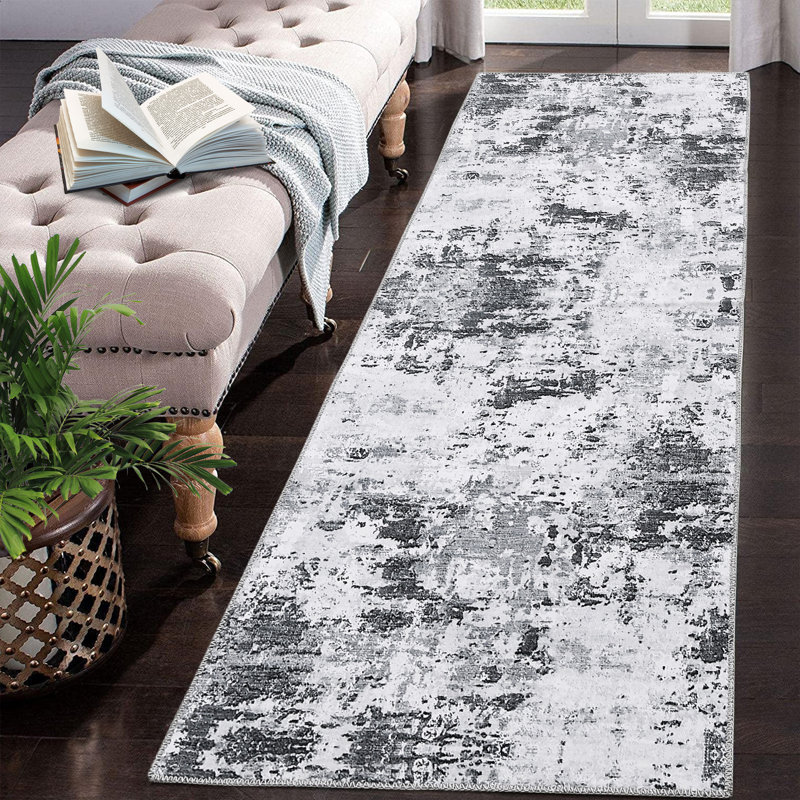 Sylivia Washable Abstract Indoor Rug, Runner 2' x 6'