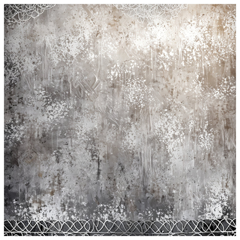 Tapis de bain argenté à texture abstraite, L 24 po x L 17 po