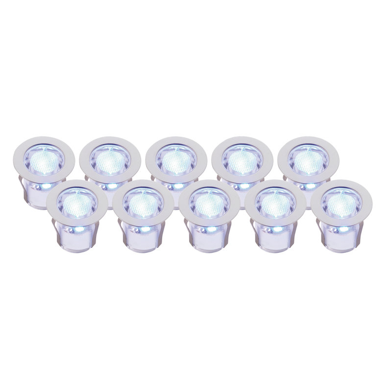 Tylersburg Steel Low Voltage Plug-in Integrated LED Deck Light, Blue, 3 cm W