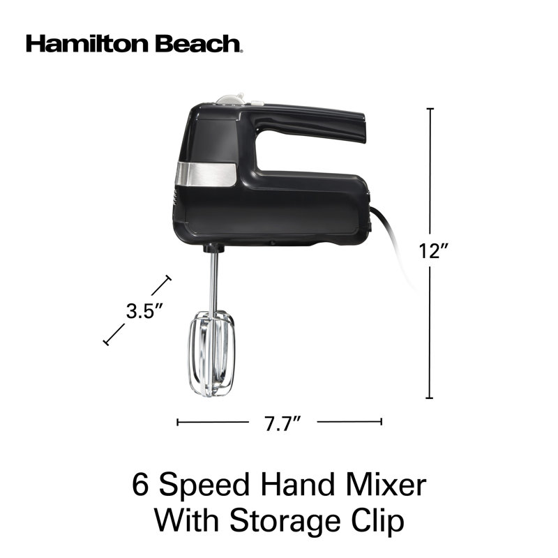 Batteur à main 6 vitesses avec pince de rangement Hamilton Beach