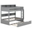 Lit superposé avec rangement et lit gigogne, structure de lit superposé en bois peu encombrante avec tablettes de chevet-649882144-649882145