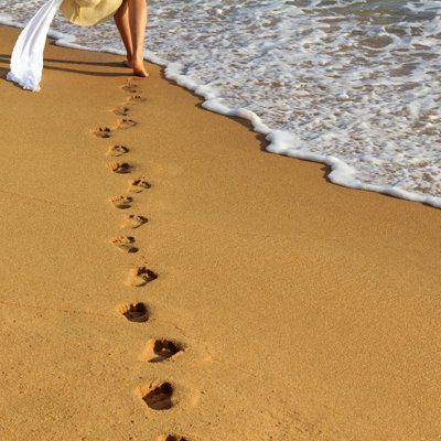 Footprints by TatianaTolstykh - Wrapped Canvas Print