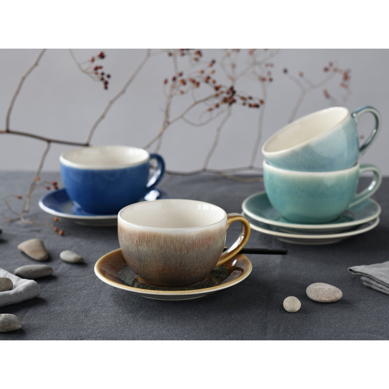 Caldera Stoneware Cappuccino Cup and Saucer
