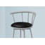 Tabouret de bar, ensemble de 2, pivotant, hauteur de bar, métal gris, aspect cuir noir, contemporain, moderne