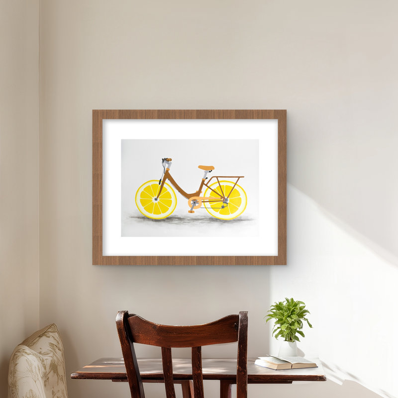 «Lemon Wheel Bike - Livingroom Transport», reproduction encadrée, Brun