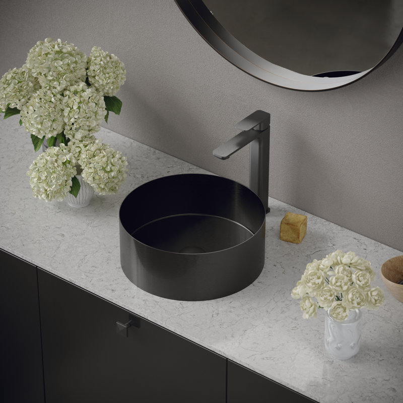 Single-handle Bathroom Faucet with Drain Assembly, Gunmetal Gray