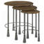 Table gigogne 3 pièces Natural and Gunmetal