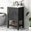 Meuble-lavabo de 20 po avec lavabo, porte à fermeture douce, support de rangement et tablette ouverte-116657547