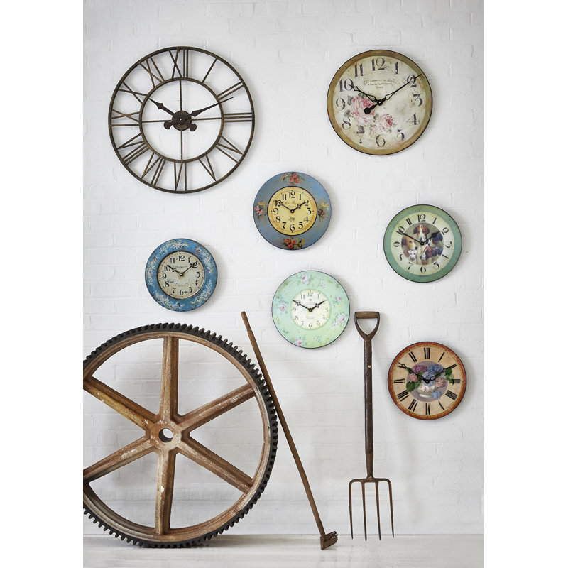 Pettie Hydrangea Motif Wall Clock - 36cm